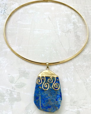 Pandantiv tribal lapis lazuli