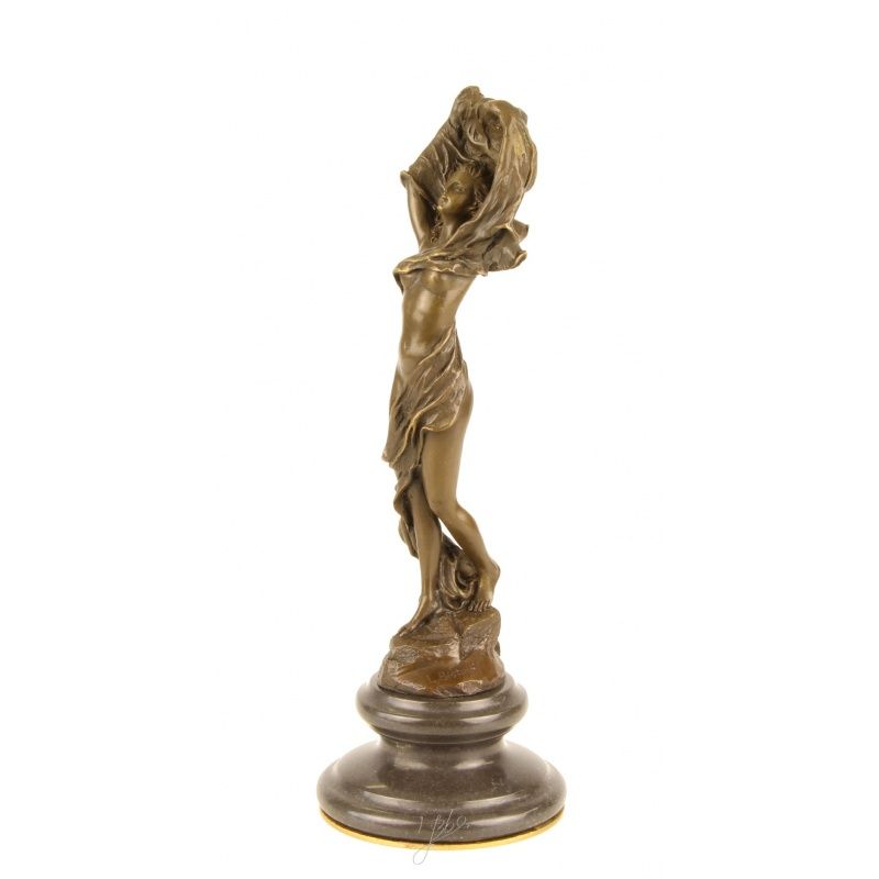 Dansatoare cu esarfa - statueta din bronz pe soclu din marmura