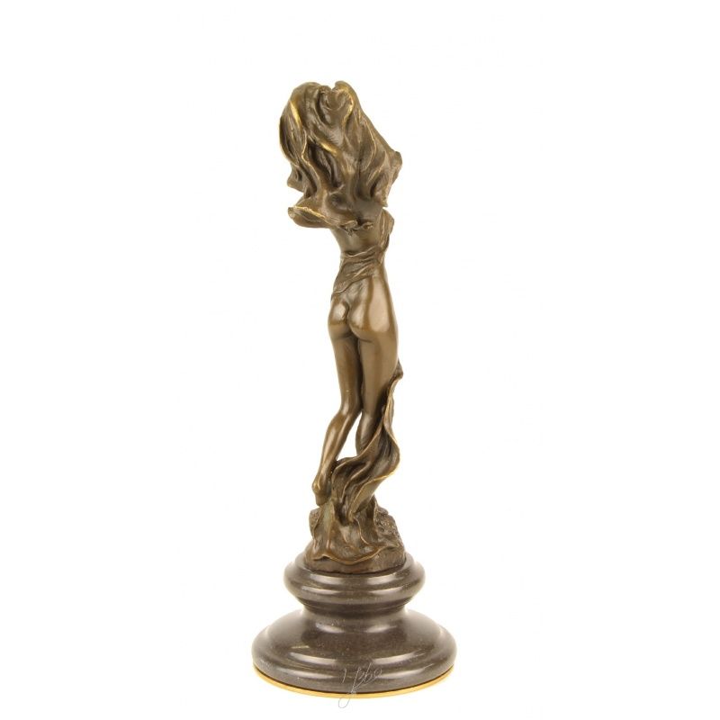 Dansatoare cu esarfa - statueta din bronz pe soclu din marmura