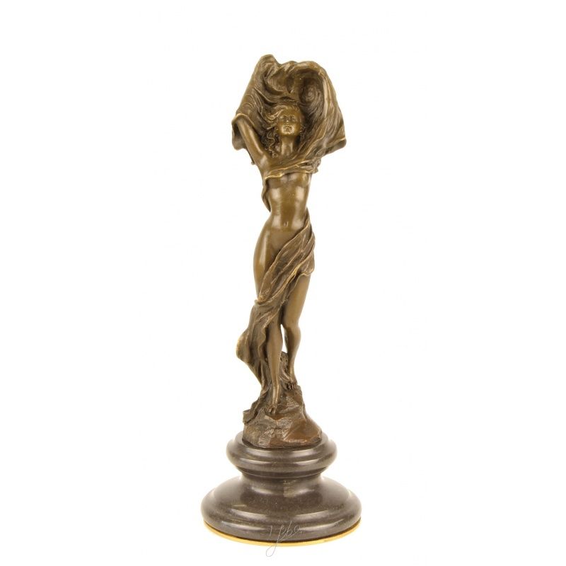 Dansatoare cu esarfa - statueta din bronz pe soclu din marmura