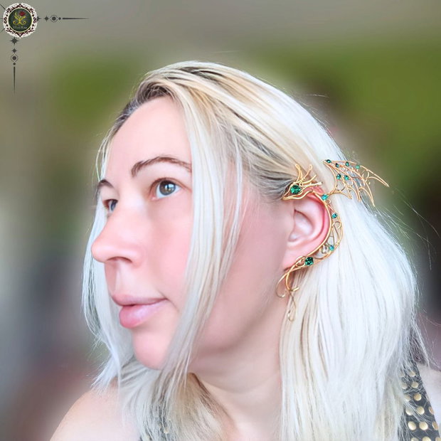 Cercel ear wrap Golden Dragon