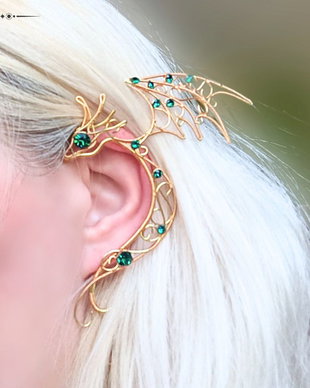 Cercel ear wrap Golden Dragon