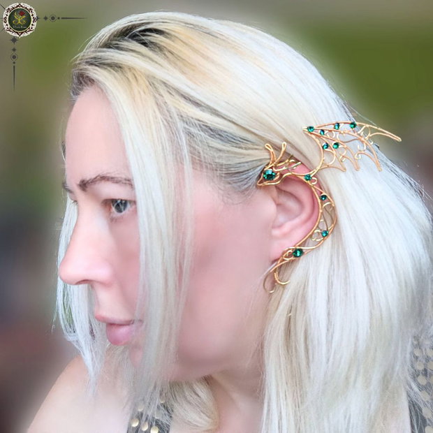 Cercel ear wrap Golden Dragon