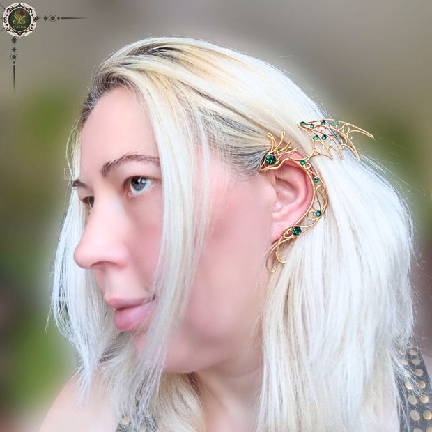 Cercel ear wrap Golden Dragon