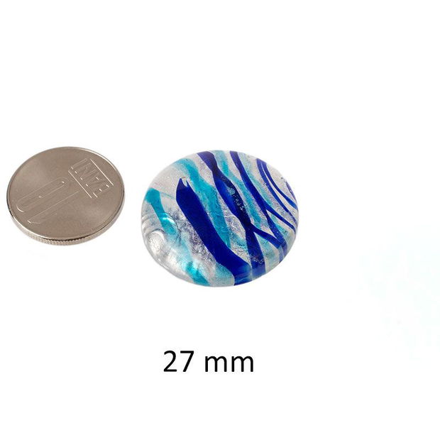 Cabochon Lampwork Dichroic, 27 mm, M-26