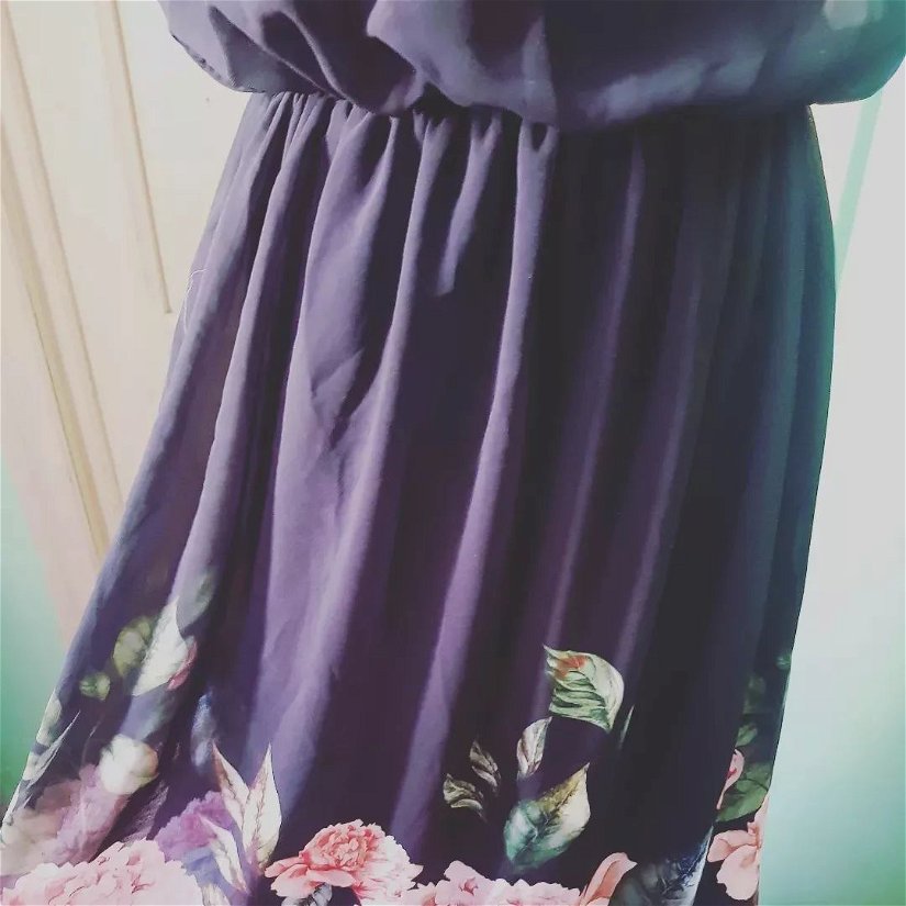 Rochie cu bordura florala 3D