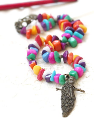 Colier cu jad multicolor