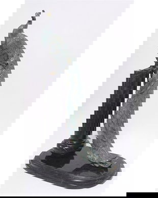 Opritor de carti din bronz cu un paun