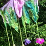 Eșarfă de mătase naturala cu flori impaslite