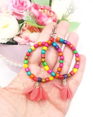 Cercei casual, multicolori