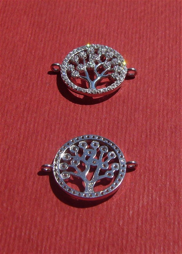 Link pomul vietii cu zirconii din argint .925 rodiat aprox 1.5x15x20 mm (cu anourile)