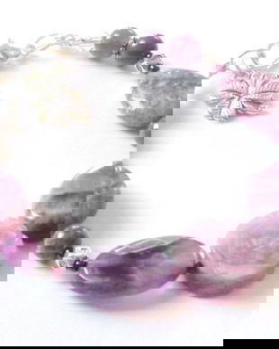 Bratara lepidolit si  ametist