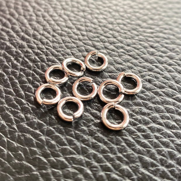 Zale nesudate, argint 925 placat cu rodiu, 5x1 mm - 5 bucati