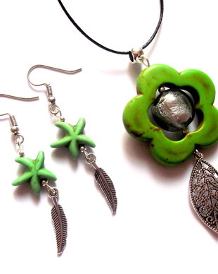set cu howlite verde 43588