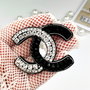 Broșa - Chanel Black and Silver crystals