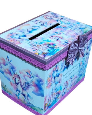 Cutie de dar botez - Unicorni
