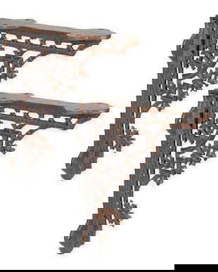 Set doua console de perete fonta cu stelute