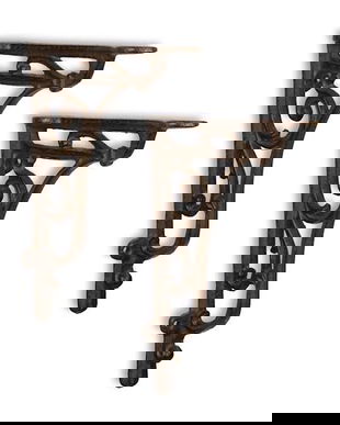 Set doua console de perete fonta antik brown