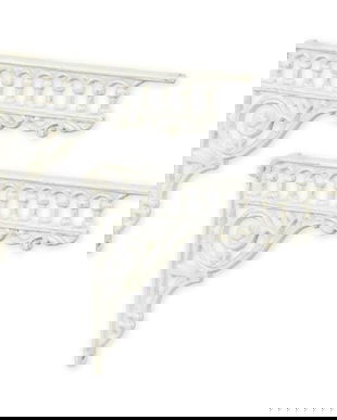 Set doua console din fonta antik white