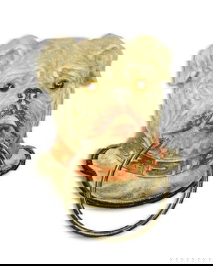 Suport pentru prosoape din fonta cu un buldog