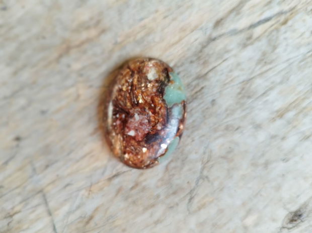 Cabochon aqua terra jasper in bronzit, 40x30x7.5 mm