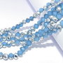Cristale din sticla, rondelle, 4x3 mm, bleu