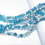 Cristale din sticla, rondelle, 4x3 mm, aquamarin