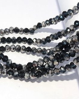 Cristale din sticla, rondelle, 4x3 mm, bleumarin