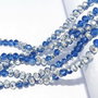 Cristale din sticla, rondelle, 4x3 mm, albastre