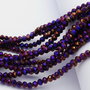 Cristale din sticla, rondelle, 3.5x3 mm, electroplacate, purple