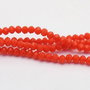 Cristale din sticla, rondelle, opace, 3.5x3 mm, rosu orange