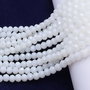 Cristale din sticla, rondelle, opace, 3.5x3 mm, albe-D01