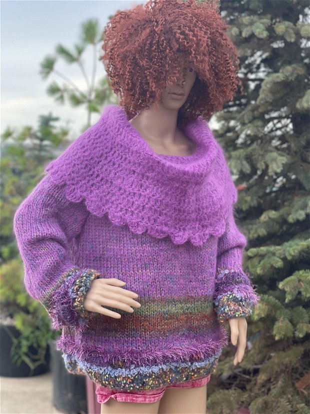 Pulover tricotat/crosetat Autumn Dream
