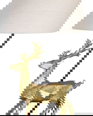 Lampa de masa cu un cerb auriu