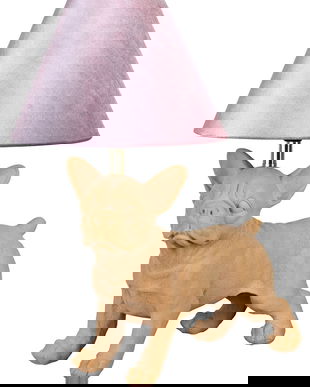 Lampa de masa cu un buldog francez