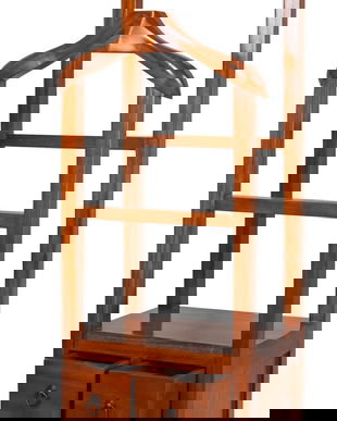 Valet dublu din lemn mahon cu trei sertare