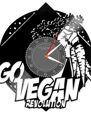 GO VEGAN!-ceas de perete