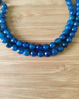 Agate fațetate  albastre - 6 mm