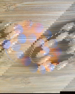 Agate crab fire sferice - 8 mm