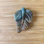 Agata indiana pandantiv - frunza - 42x31mm
