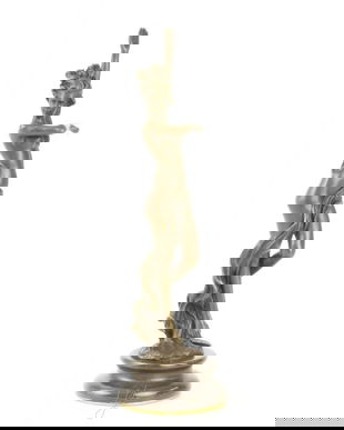 Dansatoare cu esarfa - statueta din bronz pe soclu din marmura