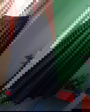 Fusta din bumbac si matase naturala, noua cu eticheta