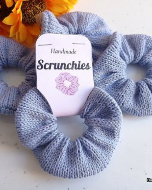 Scrunchie / Elastic de par tricotat din bumbac