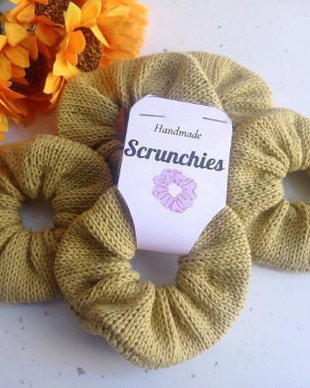 Scrunchie / Elastic de par tricotat din bumbac