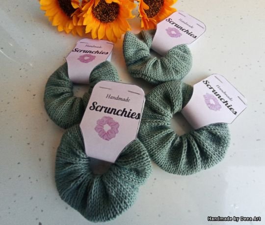 Scrunchie / Elastic de par tricotat din bumbac