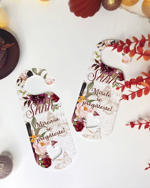 Semn de usa pentru nunta - Door Tag - Vintage Love