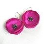 cercei flori ciclam fucsia