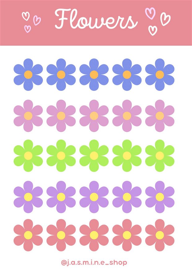Sticker sheet flowers
