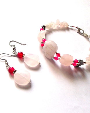 set cuart roz si agate  43707