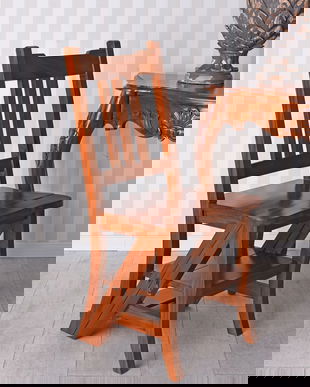 Scaun scara din lemn masiv mahon